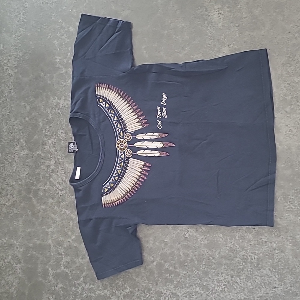 Vintage Old Town San Diego Indian Feather Tshirt